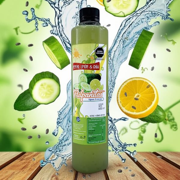 PULPANITA SABOR PEPINO  LIMÓN  CHÍA 500 ML.