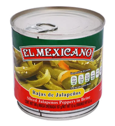 Chile Jalapeño en Rajas 340 gr $14 - Proselacsa Foodservice