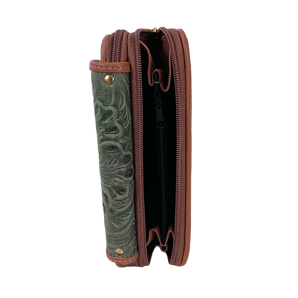 BILL KARO PIEL 2 CIERRES VERDE SECO COD.C03KAPIE