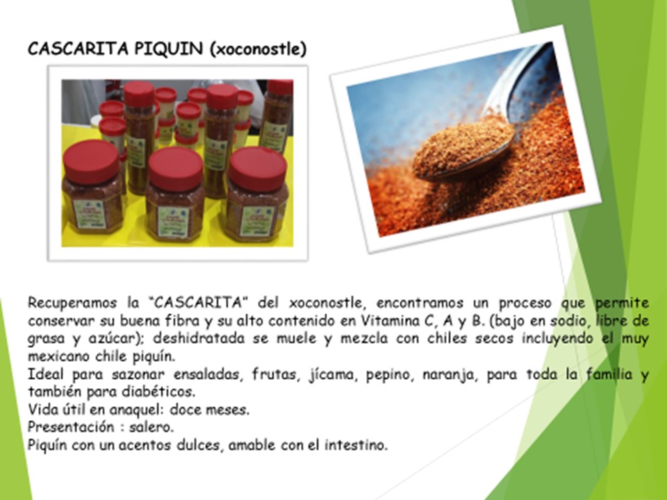 Cascarita de Xoconostle y Chiles secos